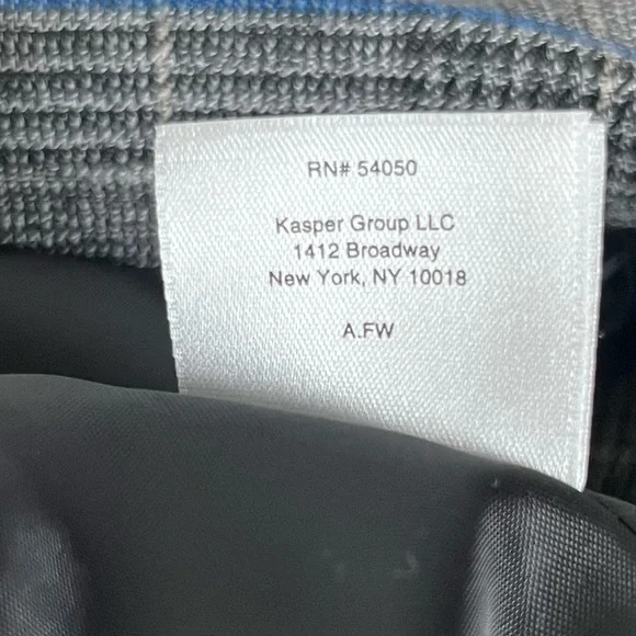 NWOT Kasper Women's Gray Blue Houndstooth Plaid Lined Blazer 4 P - Picture 8 of 12